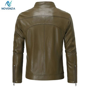 Chaqueta Clásica de Invierno para Hombre, de Piel de Vaca, Calidad Premium, Ecológica, de Secado Rápido, Cuello Alto, Cierre de Cremallera, Corte Relajado, Casual - Product Image 2