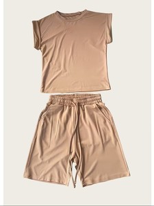 Conjunto de Dos Piezas Casual para Mujer, Camiseta de Corte Regular y Pantalones de Ciclismo Ajustados, Primavera/Verano, Ecológico, de Secado Rápido - Product Image 2