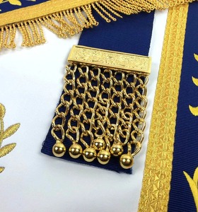 Delantal Masónico de Logia Azul Personalizable, Hecho a Mano, Tela Azul Rey, Insignias Bordadas a Máquina, Cinta para Maestro Masón - Product Image 5