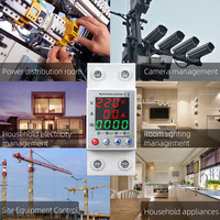 Compteur d'énergie numérique intelligent neuf d'usine 63A Rail DIN Ampèremètre/Voltmètre Monophasé AC90-250V Moniteur de puissance