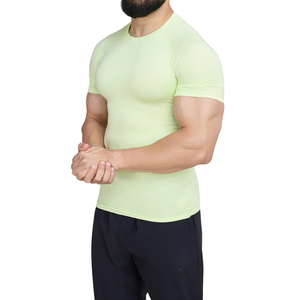 Men's Active Performance Knitted Polyester/Cotton T-<b>Shirt</b> High Resolution Gym Training Quick Dry <b>Moisture</b> <b>Wicking</b> Athletic Tee - Product Image 1