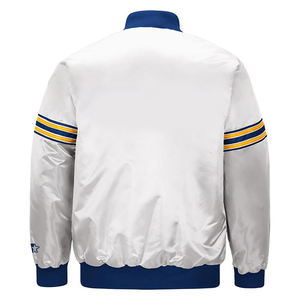 Chaqueta Bomber Casual de Satén para Hombre, Nueva Marca, Tallas Grandes, 100% Impermeable, con Cuello Alto Tejido, Estilo Béisbol Universitario, Venta al por Mayor - Product Image 3