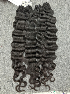 Cheveux humains vierges vietnamiens bouclés/ondulés, double trame machine, trame plate, toutes couleurs, compatibles permanente - Product Image 1