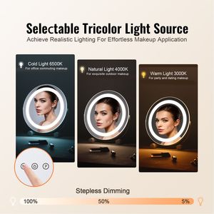 Smart Touch Control LED Makeup <b>Mirror</b> 12 <b>Vanity</b> <b>Mirror</b> <b>Lights</b> 360 5X Magnification 3 Color Lighting Modes - Product Image 2
