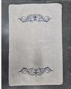 Tapis de bain épais avec logo brodé personnalisé, motif vague, 100% coton cardé, écologique, fabriqué à la machine, couleur personnalisée - Product Image 4