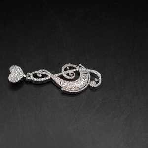Custom 925 Silver Music <b>Note</b> Pendant VVS Moissanite Claw Setting Rhodium Plated Jewelry for Anniversary - Product Image 2