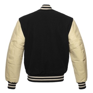 <b>Men's</b> Turquoise Varsity <b>Jacket</b> Windproof <b>White</b> Sleeves PU Fabric Single Button Closure Stand Collar Regular Fit Front Autumn - Product Image 2