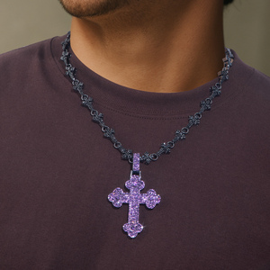 Promotion : Pendentif Croix en Argent Massif 925 avec Moissanite pour Homme, Testé au Diamant, Style Hip-Hop, Breloque Moissanite Iced Out - Product Image 3