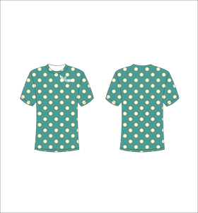 T-shirt à manches courtes pour homme à pois, bleu sarcelle et blanc, col rond, coupe classique, respirant, décontracté, imprimé numérique - Product Image 1