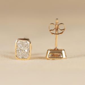 Boucles d'oreilles modernes en or massif 14 carats avec diamants de laboratoire taille radiant de 1,01 carat chacun pour femme, cadeau idéal pour mariage ou fête pour les amoureux - Product Image 4