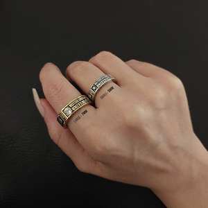 BOJ 001 Bague de diplôme unisexe personnalisée vintage en moissanite, certifiée, sertie à griffes en argent, plaquée rhodium, pour les diplômes universitaires et supérieurs - Product Image 5