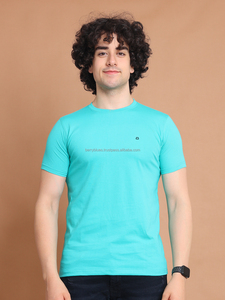 เสื้อยืดคอกลมแขนสั้นผู้ชายคลาสสิกเสื้อยืดผ้าฝ้ายระบายอากาศนุ่มจากผู้ผลิตผู้เชี่ยวชาญในอินเดีย - Product Image 5