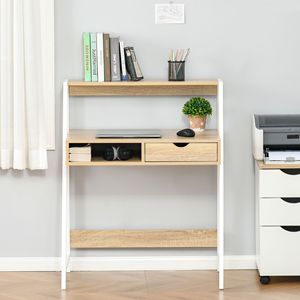 Tavolo Regolabile per Laptop per Casa e Ufficio, Ideale per Piccoli Spazi, con Cassetto e Ripiani Portaoggetti - Product Image 6