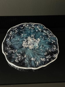 <b>Epoxy</b> <b>Resin</b> Geode Coaster Set Handmade Eco-Friendly Hand-painted Customizable Color & Size Home Decor - Product Image 6