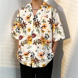 Camisa de Manga Corta con Estampado Floral Hawaiano para Hombre y Mujer, Estilo Veraniego, Ideal para la Playa, Dropshipping, One Piece - Product Image 2