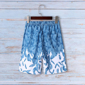 Short de bain pour homme à imprimé floral bleu, séchage rapide, taille élastique, décontracté, avec poches, longueur Bermuda, short de plage - Product Image 1