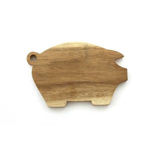 Tabla de cortar de madera de suar natural con forma de cerdo, apta para alimentos, tabla de picar pequeña con forma de animal, plato de madera hecho a mano para cortar, decoración de cocina de Bali - Product Image 1