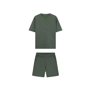 Fashionable Men Two Piece Set Trendy Breathable Cotton <b>Short</b> Sleeve and Matching <b>Shorts</b> Ideal for or Fitness wholesale rate - Product Image 4