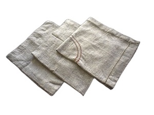 Serviettes en tissu brodées de style moderne faites à la main 30% coton 70% mélange de lin recyclé réutilisable pour la maison avion et restaurants - Product Image 5