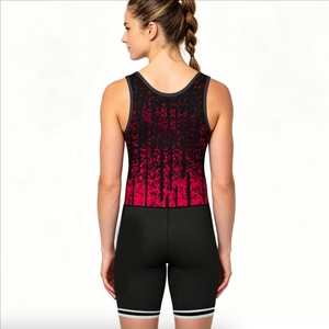 <b>Women</b> Wrestling Jersey Custom Sublimated Weightlifting <b>Vest</b> Tank Top Martial Arts Uniform Practice <b>Bodysuit</b> 100% Polyester Front - Product Image 6