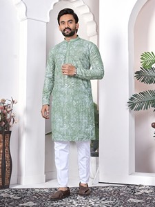 Digital Printed Work Cotton Traditional Straight <b>Kurta</b> for Diwali Wedding Party with Quick Dry Feature - Product Image 6