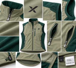 Chalecos y Gilets de Senderismo Personalizados |   Verde Caqui Seis Variaciones de Color |   Ropa de Senderismo Otoñal para Mujer |   Resistente al Agua | - Product Image 5