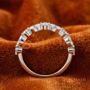 Anillo de Eternidad de Plata de Ley 925 con Diamantes de Laboratorio para Mujer, Anillo de Compromiso, Media Eternidad, Apilable, Aniversario, Corte Brillante Redondo - Product Image 3