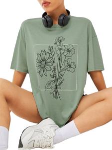 Camisetas de mujer de alta calidad serigrafiadas media manga cuello redondo diseño personalizado y estilo ropa de verano para damas - Product Image 2