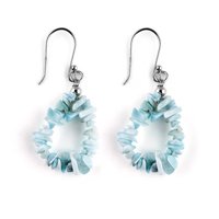 Collier pendentif délicat en larimar brut, plaqué argent, pierre précieuse naturelle, bijoux faits à la main, vente en gros