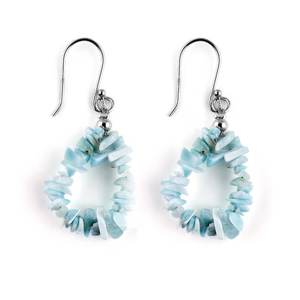 Collar con Colgante de Larimar Natural, Plateado en Plata, Joyería Artesanal, Venta al Por Mayor - Product Image 3