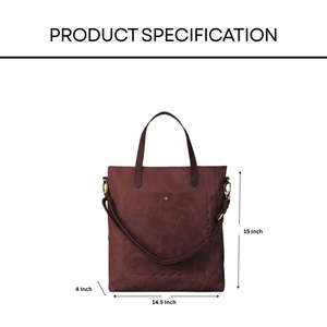 Vintage Leather Brown Tote Bag Retro Shoulder Handbag Zipper Closure Large Capacity for Travel Shopping and laptop bag - Product Image 2