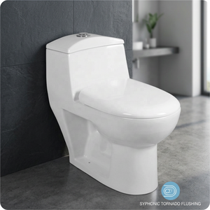 Inodoro de Cerámica Sifónico de Una Pieza con Línea Dorada de Diamantes Modernos y Asiento de Cierre Suave para Baños de Hoteles de Lujo - Product Image 4