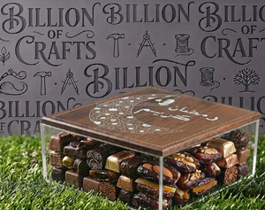 Caja de Regalo de Acrílico Transparente con Tapa de Madera Artística para Dátiles Rellenos, Postres de Chocolate y Confitería de Oriente Medio - Product Image 5