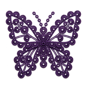 Encaje Guipur Floral Violeta de 10 mm, Ribete de Encaje GPO Personalizable, Suministro de Fábrica, Embalaje de 20 Metros para Lazos para el Cabello, Ropa Infantil, Envoltura de Regalos - Product Image 2