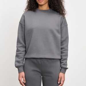 Sudadera de Cuello Alto para Mujer, Ligera, Transpirable, Informal, de Invierno, de Forro Polar, Lisa, Holgada, con Hombros Caídos, Logotipo Personalizado en la Parte Delantera - Product Image 6