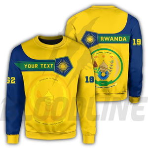 Sudadera con Bandera Nacional de Ruanda de BLOODLINE INTERNATIONAL, Unisex para Adultos, Transpirable, de Poliéster, con Estampado por Sublimación, Amarillo, Verde, Azul - Product Image 2