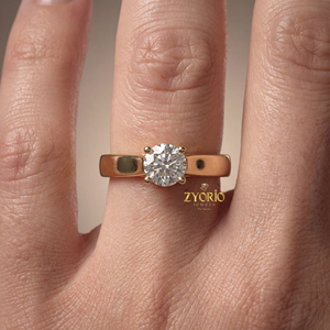 Anillo Solitario de Diamante Amarillo de Lujo, Corte Oro Amarillo, Diamante Cultivado en Laboratorio, Clásico, para Compromiso, Boda, Regalo, Joyería Fina para Mujer - Product Image 3