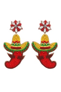 Choice Stylish Handmade Beaded Embroidery <b>Christmas</b> Day <b>Earring</b> Beautiful New Design Luxury Fancy Trendy And Latest From India - Product Image 4