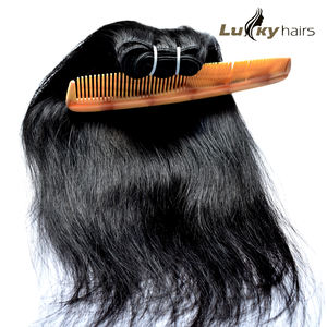 100% vierge cuticule alignée droite lâche vague profonde Temple indien Styles de couleur naturelle Remy fabrique des extensions de cheveux humains - Product Image 1