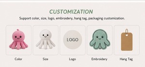 Peluche de Pulpo Adorable, Juguete de Peluche Suave de Velboa, Regalo para Niños, Animal Marino Seguro para Bebés, Personalizable, OEM, Venta al Por Mayor - Product Image 3