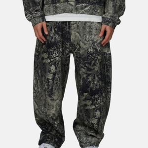 Men's Camouflage <b>Harem</b> Pants Elastic Waist Side Pockets Breathable Knitted Polyester Casual Joggers Autumn Style - Product Image 1