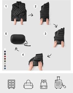 Men's Lightweight Packable Puffer Jacket Waterproof <b>Winter</b> Hood Jacket Custom Packable <b>Quilted</b> Puffer Jacket With Storage Pouch - Product Image 2