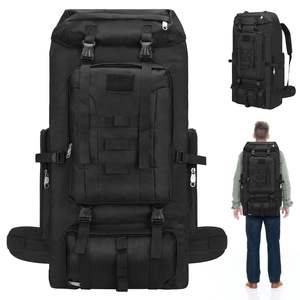 Black Tactical Rucksack Multi Compartment Outdoor Hiking <b>Backpack</b> Heavy Duty Compression Straps travel <b>backpack</b> - Product Image 2