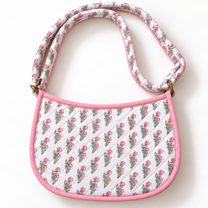 Bolso de Hombro Tipo Cubo Acolchado de Algodón con Estampado Floral para Mujer, con Cierre de Cremallera, Bonito, Resistente y Plegable, Capacidad de 2-2.9L - Product Image 3