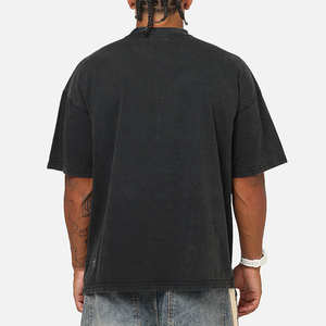 เสื้อยืดโอเวอร์ไซส์ประดับเพชรเทียม ผ้าคอตตอน 100% ผ้าเนื้อละเอียด สีดำ ปรับแต่งสีและขนาดได้ ไม่ยับ - Product Image 2