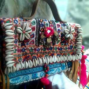 Bolso de mano vintage indio Banjara, bandolera, estilo bohemio, para verano e invierno, con bordado y cierre de cremallera, para señoras mayores, para primavera - Product Image 4
