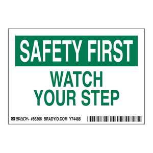 Étiquettes de sécurité autocollantes Brady Watch Your Step, finition brillante durable pour sols de laboratoire et industriels - Product Image 3