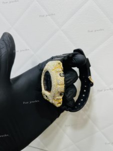 Custom VVS Moissanite Silver <b>Watch</b> Round Case Moissanite Digital <b>Watch</b> For Men Custom Hand <b>Set</b> Stones <b>Watch</b> - Product Image 4