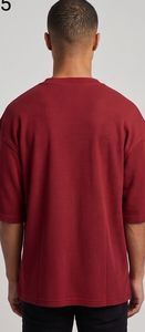 High Quality Waffle Drop Shoulder Tee Shirts Men Short Sleeve Windproof Waffle T Shirt Men's Crew Neck Waffle Knitted <b>TShirt</b> Men - Product Image 2