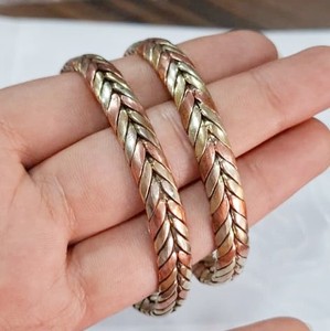 3 Brass Twisted Heart Romantic & <b>Healing</b> Cuff <b>Bracelets</b> Unisex - Product Image 1